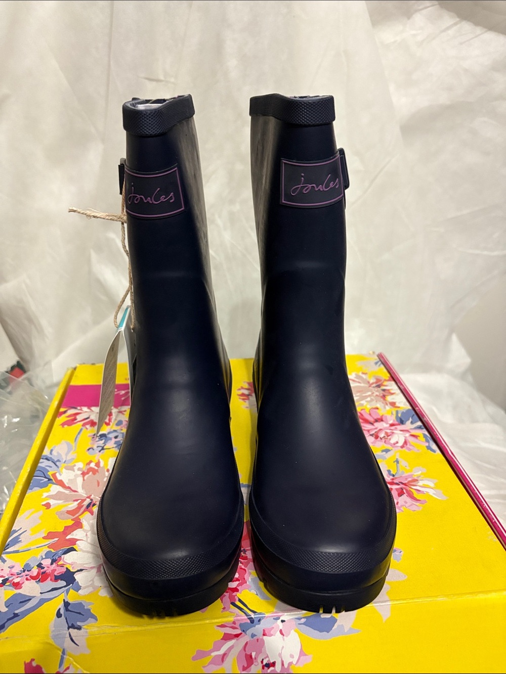 Joules Navy Rain Boots size US 6 NWT